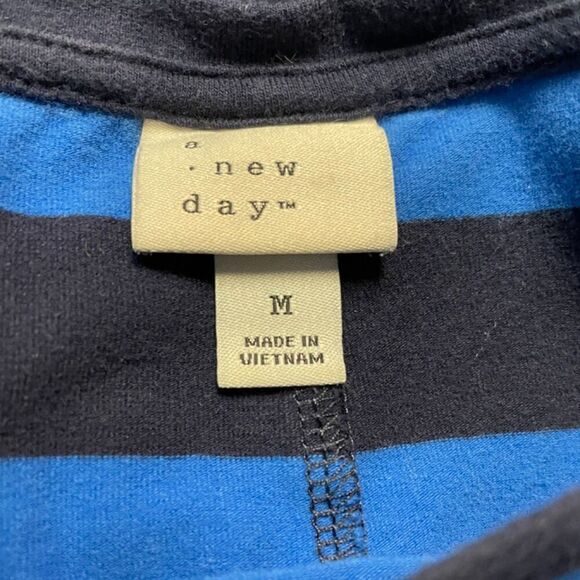 A New Day short sleeved Blue Black stripped dress | Size M - Picture 4 of 7